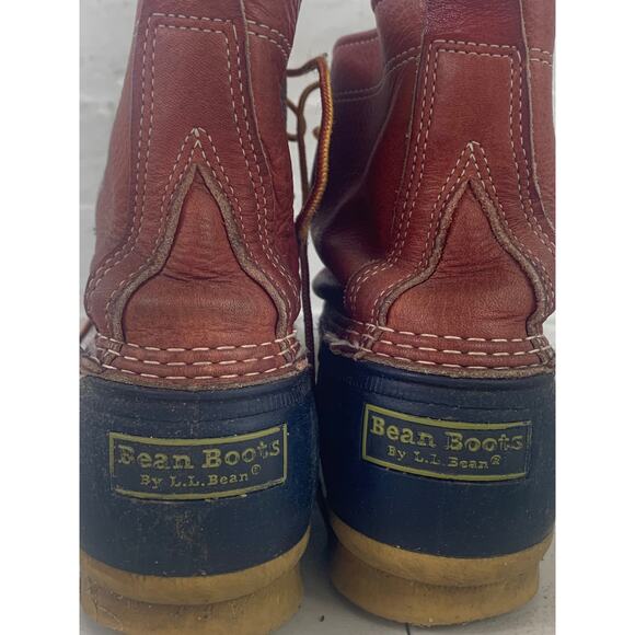 L.L. Bean Men's Rain Snow Boots Classic Fit Leather Brown Black Size L - Picture 4 of 7